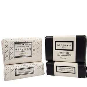 NEW Beekman 1802 Fresh Air & Oak Moss Goat Milk Bar Soap - FOUR 3.5 Ounce Bars